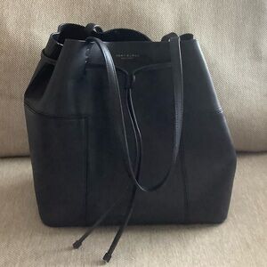 TORY BURCH Black Leather Bucket Bag